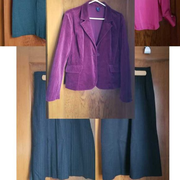 Burgundy, soft cotton velvet jacket, blazer, Reitmans, vintage 90s/early 2000s - Picture 10 of 10